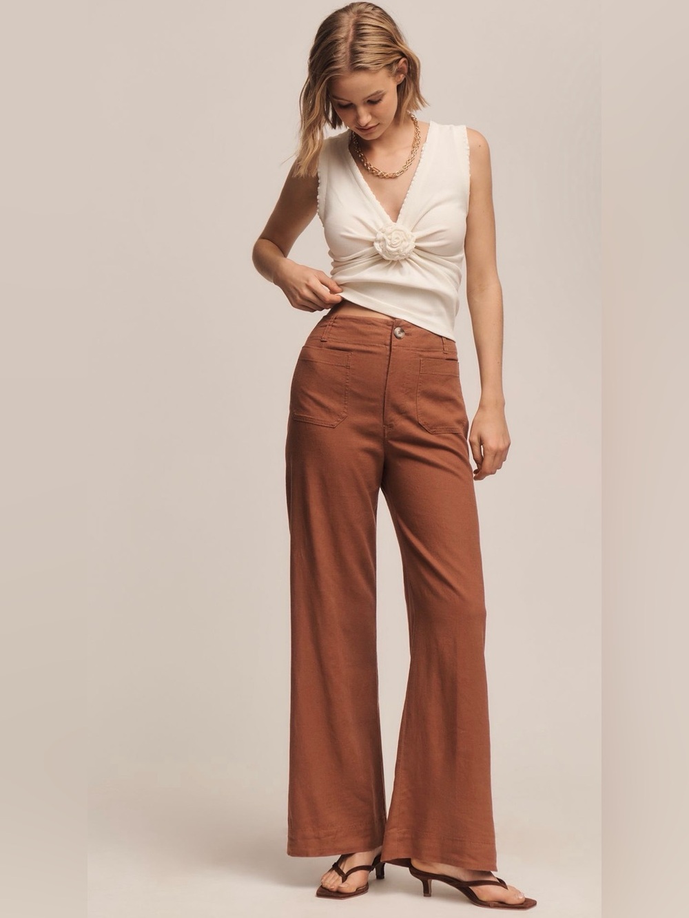 Maeve Colette High Rise Wide Leg Pants